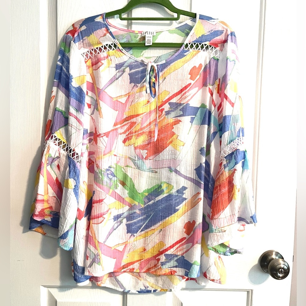 Spence colorful tunic blouse